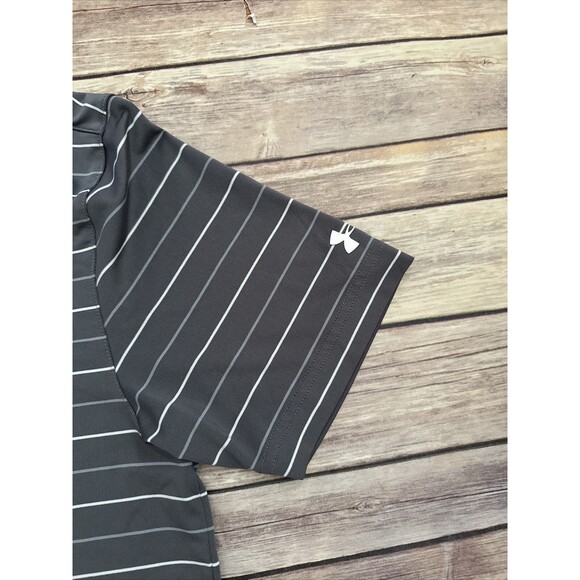 UNDER ARMOUR The Citadel men’sGrey Stripe Heatgear performance polo size Small - Picture 2 of 7